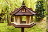 TURTLEDOVE EXCLUSIVE WOODEN BIRD TABLE (DARK)