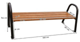 Garden Bench Modern Metal Wooden