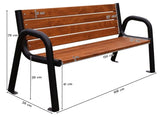 Modern Bench With Backrest Wooden Garden